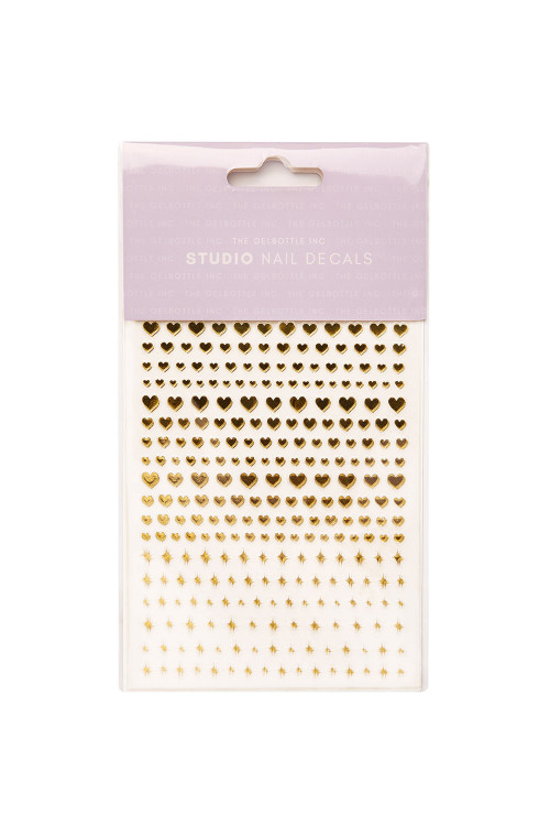 Gold Hearts & Twinkles Studio Nail Decals